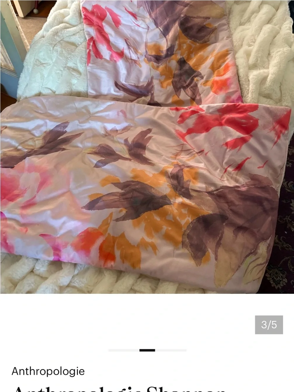 Anthropologie Velvet Shannon comforter and Sham Set - Soft Watercolor Bedding